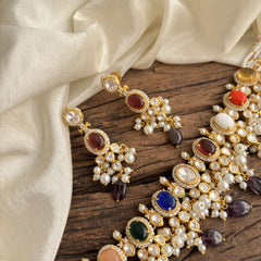 Multicolour Mossanite Victorian Diamond High Neck Choker - VV1365