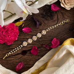 Pastel Pink Jadau Kundan Rakhi-Rakshabandhan-Pearl-G12951