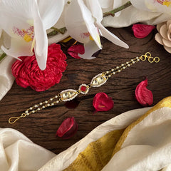 White Kundan Jadau Rakhi-Rakshabandhan-Pearl-G12960