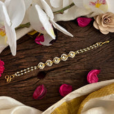 Rakshabandhan White Jadau Kundan Rakhi-Pearl-G12949