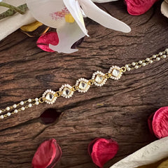 Rakshabandhan White Jadau Kundan Rakhi-Pearl-G12949