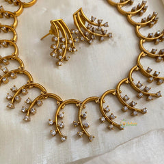 Designer White AD Stone Short Neckpiece-G12207