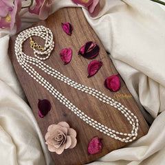 Vriksham Elegant Triple-Strand Rice Pearl Beaded Mala-G20102