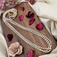 Vriksham Elegant Triple-Strand Rice Pearl Beaded Mala-G20102