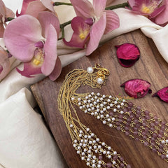 Vriksham Multistrand  8 Layered Green & Red Pearl Beaded Mala-G20103