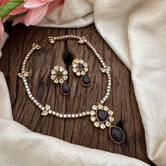 Simple Purple Short Neckpiece-G12822