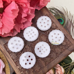 Vriksham Red Round Marron Spakle Bindi Case-12 Sets In Palstic Box-BB3555