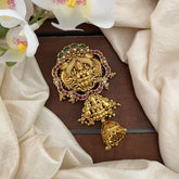 Antique Temple Jada Billai-Lakshmi Bun Billai-Red Green-Golden Pearl-G13144