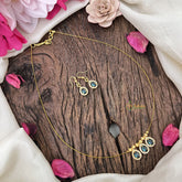 Vriksham Exquisite 3 Tear Drop Invisible Chain-Sky Blue-G18378