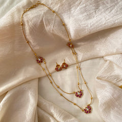 Premium AD Stone Short Neckpiece-Lotus-G12209