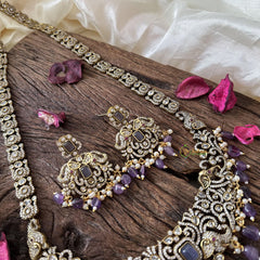 Designer Victorian Diamond Haram-Purple Beads-VV1757