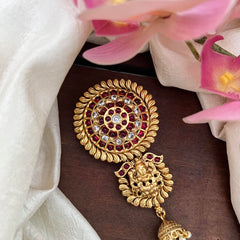 Premium Lakshmi Floral Bun Billai-Jada Billai-Red-Pearl-G13123