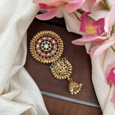 Premium Lakshmi Floral Bun Billai-Jada Billai-Red Green-Pearl-G13124