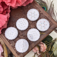 Vriksham Multi Color Stone Round Sparkle Bindi Case-12 Sets In Palstic Box-BB3557