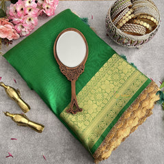 Vriksham Janhvi Kapoor Green Organza Saree-Aari Work Border-Handloom-VS4223