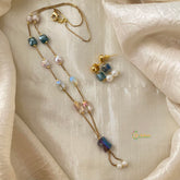 Fancy Beaded  Pendant Chain Neckpiece -G12125