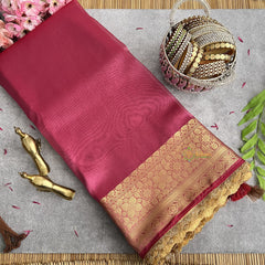 Vriksham Janhvi Kapoor Onion Pink Organza Saree-Aari Work Border-Handloom-VS4224