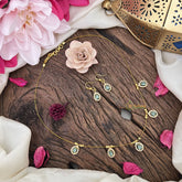 Vriksham Exquisite 5 Tear Drop Invisible Chain-Pastel Green-G18391