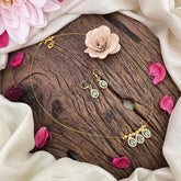 Vriksham Exquisite 3 Tear Drop Invisible Chain-Pastel Green-G18390