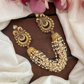 Premium Mayil Jada Billai with Pearl Maatil-Bun Billai-Red Green-G13098