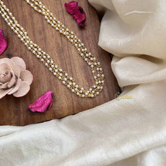 Vriksham Designer 3 layer Pearl 2.5 mm Beaded Mala-G20111