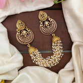 Antique Lakshmi Jada Billai with Pearl Maatil-Bun Billai-Red-G13082