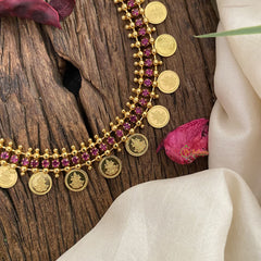 Vriksham Gold Look Alike Lakshmi Coin Long Neckpiece-G17259