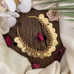 Vriksham Premium Lakshmi Small & Big Coin Kaasu Mala Short Neckpiece-G17257