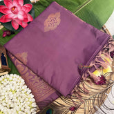 Vriksham Twilight Lavender With Golden Work Border Semi Soft Silk Saree-VS4885