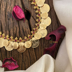Vriksham Premium Lakshmi Small & Big Coin Kaasu Mala Short Neckpiece-G17257