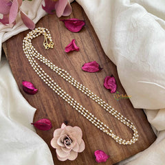 Vriksham Traditional 3 Layred Pearl With Gold Touch 2.5 mm Pearl Beaded Mala-G20115