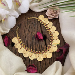 Vriksham Premium Lakshmi Small & Big Coin Kaasu Mala Short Neckpiece-G17257