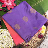 Vriksham Lavender With Tree Butta & Orange Border Semi Soft Silk Saree-VS4888