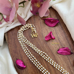 Vriksham Traditional 3 Layred Pearl With Gold Touch 2.5 mm Pearl Beaded Mala-G20115