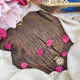 Vriksham Single Pendant Invisible Chain Neckpiece-White Red Green-G18422