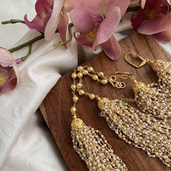 Vriksham Luxuria Multi-Strand 24 Pearl Beaded & Earring & Pearl Beaded Mala-G20105