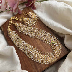 Vriksham Luxuria Multi-Strand 24 Pearl Beaded & Earring & Pearl Beaded Mala-G20105