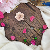 Vriksham Emerald Green Stone Pendant Invisible Chain Neckpiece-G18430