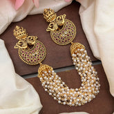 Antique Lakshmi Jada Billai with Pearl Maatil-Bun Billai-Red-G13090