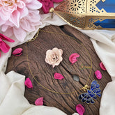 Vriksham Butterfly Pendant Invisible Chain-Blue-G18402