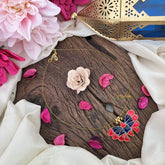 Vriksham Butterfly Pendant Invisible Chain-Red & Blue-G18403