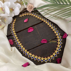 Vriksham Tradional Kerala Palakka Neckpiece-50 Palakka-Blue-G17268