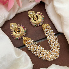 Antique Jada Billai with Pearl Maatil-Bun Billai-Red Green-G13060