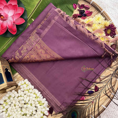 Vriksham Twilight Lavender With Golden Work Border Semi Soft Silk Saree-VS4885