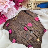 Vriksham Gold Look Alike Lotus Pendant Invisible Chain-Red-G18409