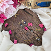 Vriksham Flower Pendant Invisible Chain Neckpiece-Blue-G18423