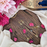 Vriksham 3 Tear Drop Pendant Invisible Chain Neckpiece-White Green-G18431