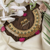 Vriksham Premium Cluster Pearl & Ghungroo Hasli Choker-Green-G17216