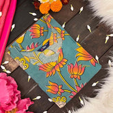 Vriksham Teal Lotus & Pichwai-Inspired Pen Kalamkari Kurti-VS5069