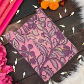 Vriksham Dusty Rose V-Neck Heritage With Traditional Floral Vines Kalamkari Kurti-VS5073